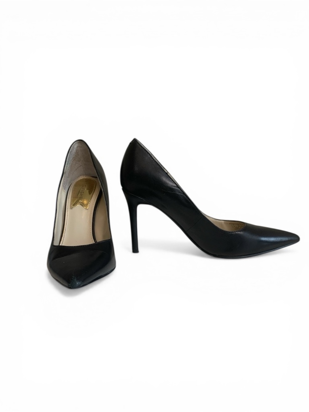 Marc Fisher Black Leather Stiletto Heels